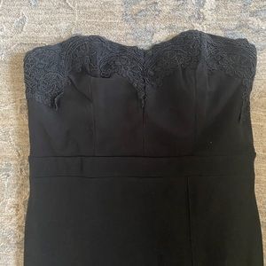 long black dress with lace detail